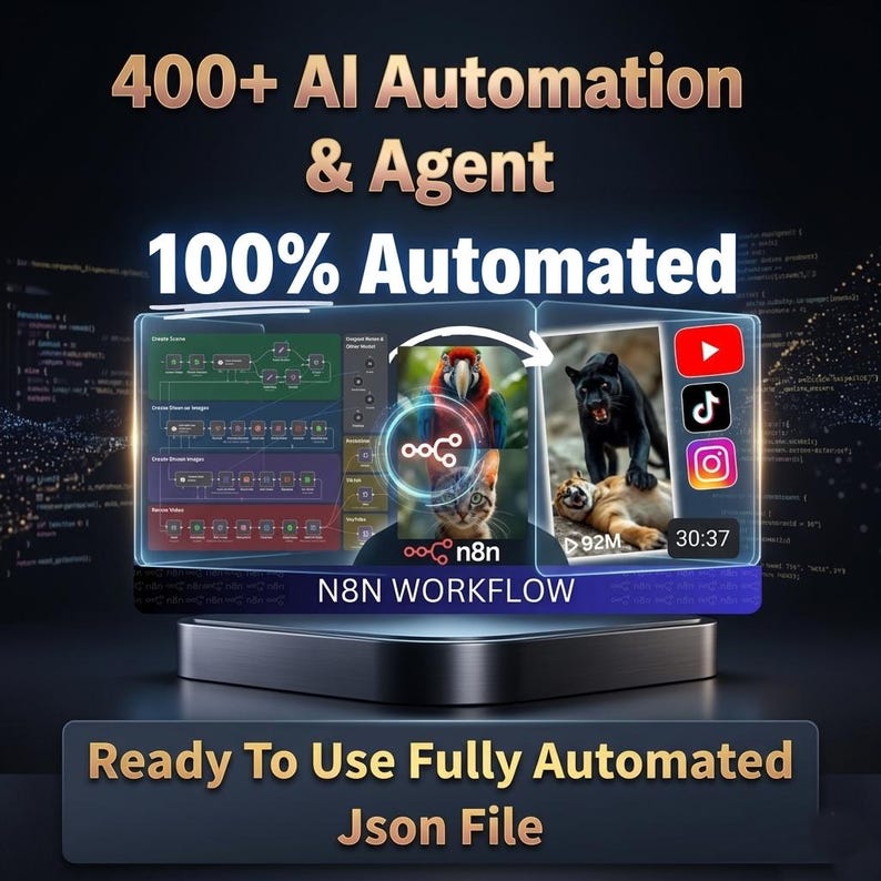 AI Video Automation Pack: Faceless Shorts Creator for n8n (JSON File) image 1
