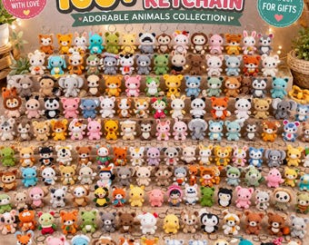 100+ Amigurumi Keychain Patterns Bundle | Crochet Keychain Patterns | Beginner to Advanced DIY Tutorial Digital Download