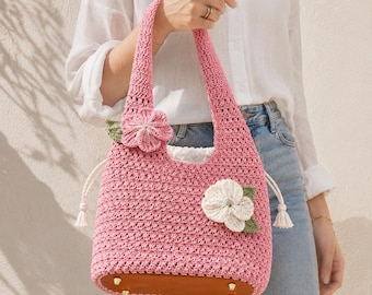 Crochet Hobo Bag PDF Pattern | Floral Crochet Handbag Pattern | English PDF Tutorial | DIY Crochet Purse