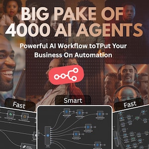 Pacote com mais de 4.000 fluxos de trabalho de automação n8n | Arquivos JSON para empresas, marketing, IA, comércio eletrônico e ferramentas de produtividade