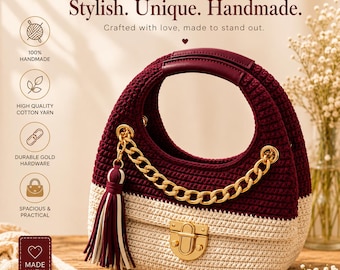 Elegant Crochet Handbag Pattern, DIY Purse Tutorial (English Download)