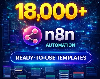 Más de 18000 plantillas de automatización n8n Mega Bundle Creación de contenido para redes sociales con IA, automatización de marketing y negocios