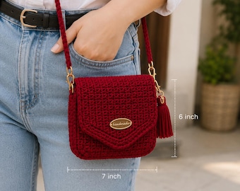 Crochet Bag Pattern Chunky Crossbody shopping summer Bag, Women Purse Handmade Crochet Lined Crochet Purse DIY Shoulder Bag Instant Download