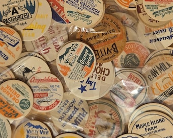 Vintage 1940s Milk Bottle Caps | Ephemera Art Supply, Set of 5