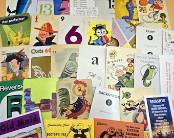 Vintage Children's Playing Cards Assorted Lot Ephemera Pack