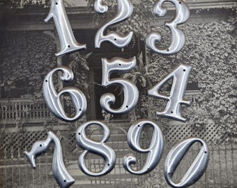 Vintage Aluminum Stamped House Numbers - Mid-Century Modern, 2 Inch