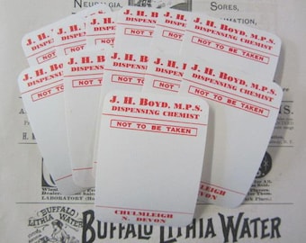 Vintage Chemist Labels from England: Scrapbooking Ephemera (12 Piece Set)