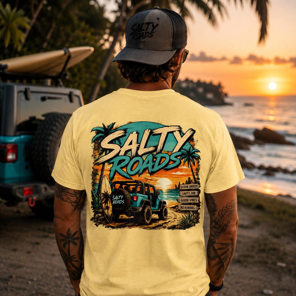 Salty Roads™ Sunset Escape  - Coastal Adventure Tee view 3