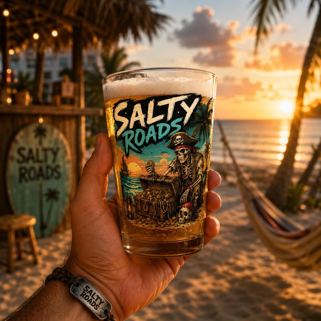 Salty Roads™ - Dean Mans Treasure Pint Glass view 2