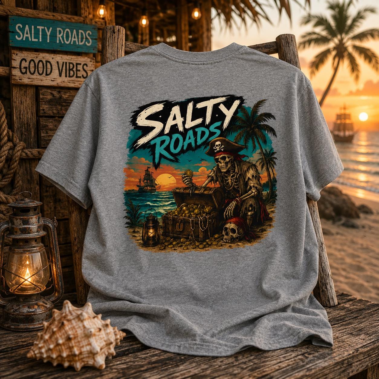 Salty Roads™ Dead Mans Treasure T-shirt view 7