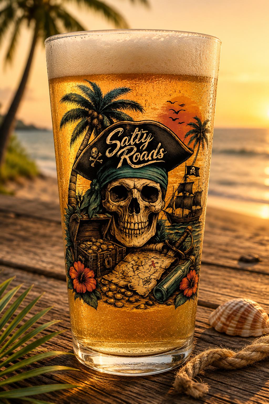 Salty Roads™ Pirate Skull & Treasure Pint view 3