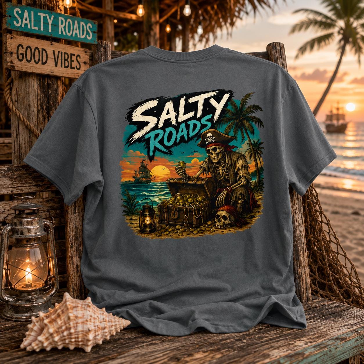 Salty Roads™ Dead Mans Treasure T-shirt view 6