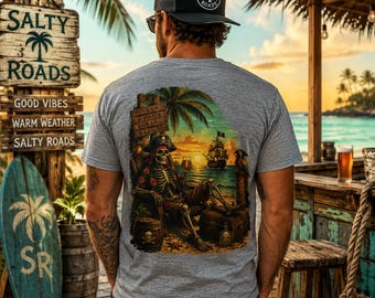 Drink Like a Pirate - Salty Roads Pirate Sunset Tee