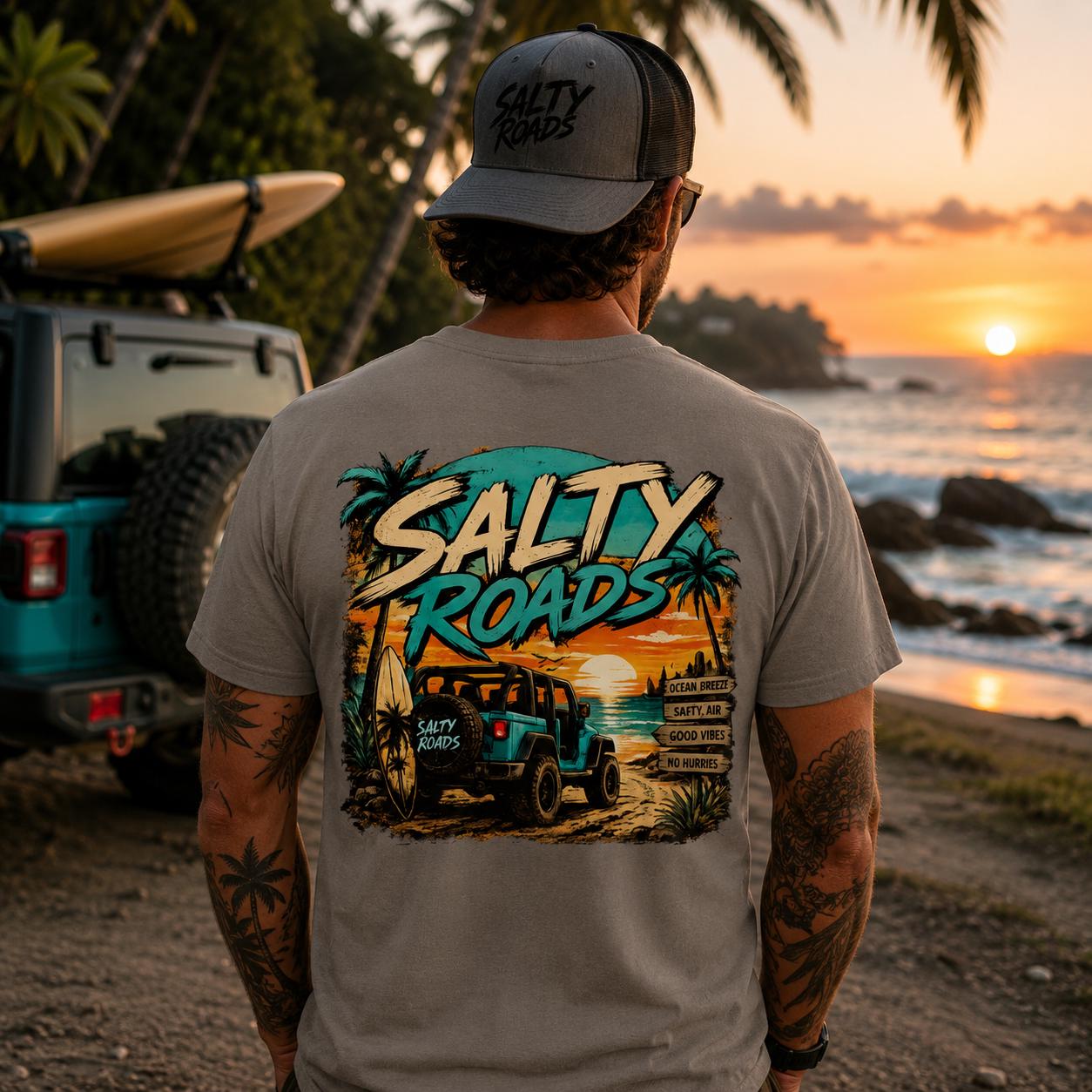 Salty Roads™ Sunset Escape  - Coastal Adventure Tee view 5