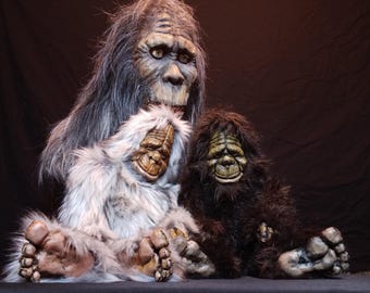 Bitty Bigfoot Handmade Bigfoot Plush Art Doll – Resin Face Cryptid Creature – Bigfoot Toy for Collectors – Stuffed Mythical Monster