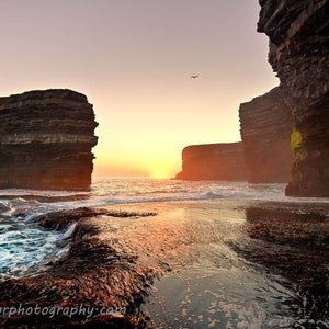 Dun Briste Seastack Co Mayo At Sunrise