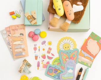 Plush Notebook Stationery Set Kawaii School Supplies Gift Box