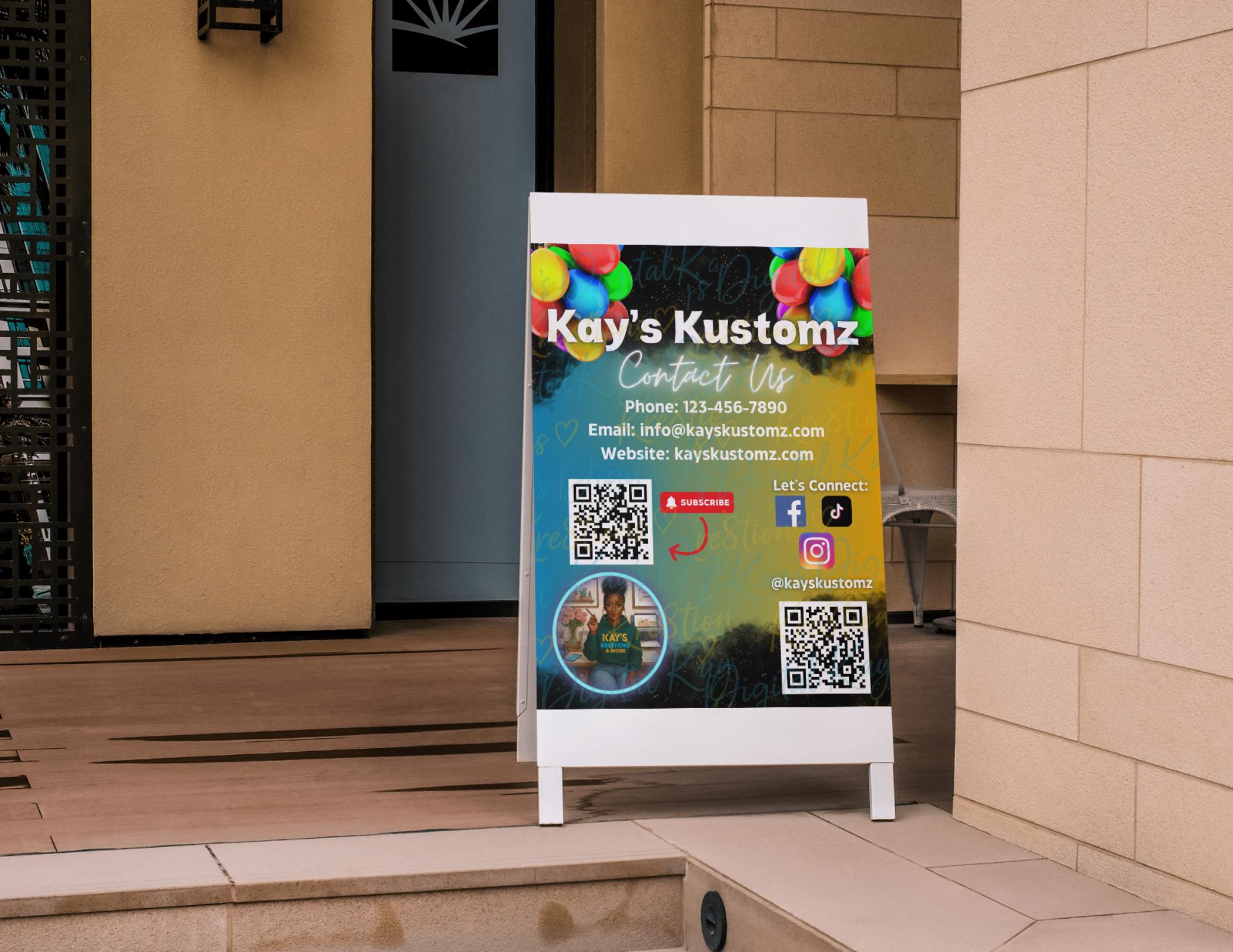 Qr Code Sign For Store Example Editable QR Code Sign Template: Small Business Vendor Display (canva, 8 ...