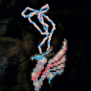 Galaxy Illenium perler necklace with holographic finish