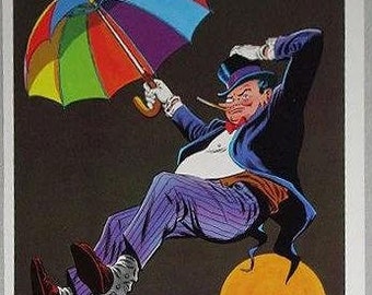 1978 Penguin poster pin-up! Rare vintage original 1970's DC Comics super-villain of Batman poster pinup 1 with artwork by Carmine Infantino