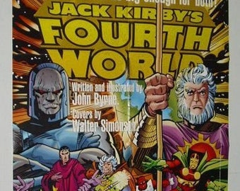 Vintage original 1996 Jack Kirby's Fourth World DC Comics promotional comic book shop dealer's promo poster 1: Darkseid, Mr Miracle,New Gods