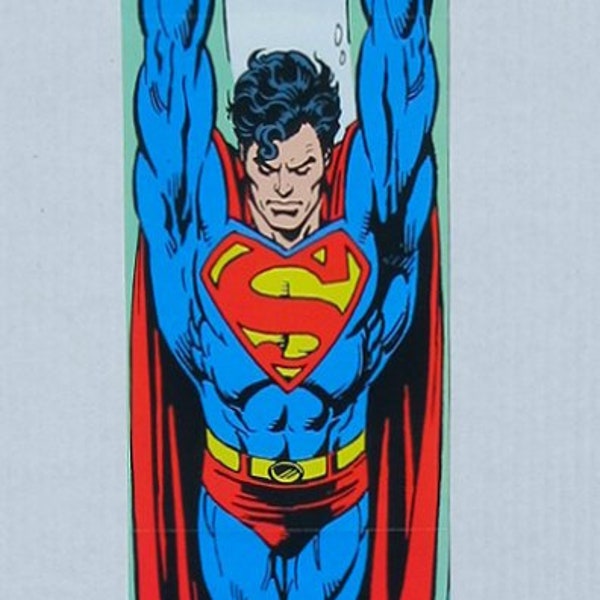 1993 Superman poster! Vintage original 39 x 7 inch 1990's DC Action Comics flying Man of Steel comic book superhero adventures banner poster