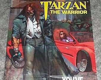 Vintage original 1992 Tarzan the Warrior 28 x 20 Malibu Comics comic book shop promotional promo pin-up poster 1: 1990's/art by Simon Bisley