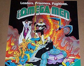 1982 Omega Men poster, DC Comics Universe comic book cover art promo poster,Never for sale 1980's rare vintage original promotional pin-up 1