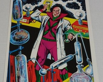Rare vintage original 1970's DC Comics Superman villain Lex Luthor poster pin-up 1: 1978 Justice League of America JLA foe comic book pinup