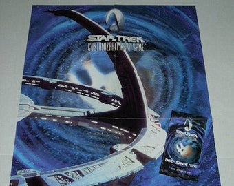 Affiche Star Trek des années 1990 ! Final Frontier 28 x 22 pouces Decipher CCG jeu de cartes personnalisable affiche promotionnelle originale vintage