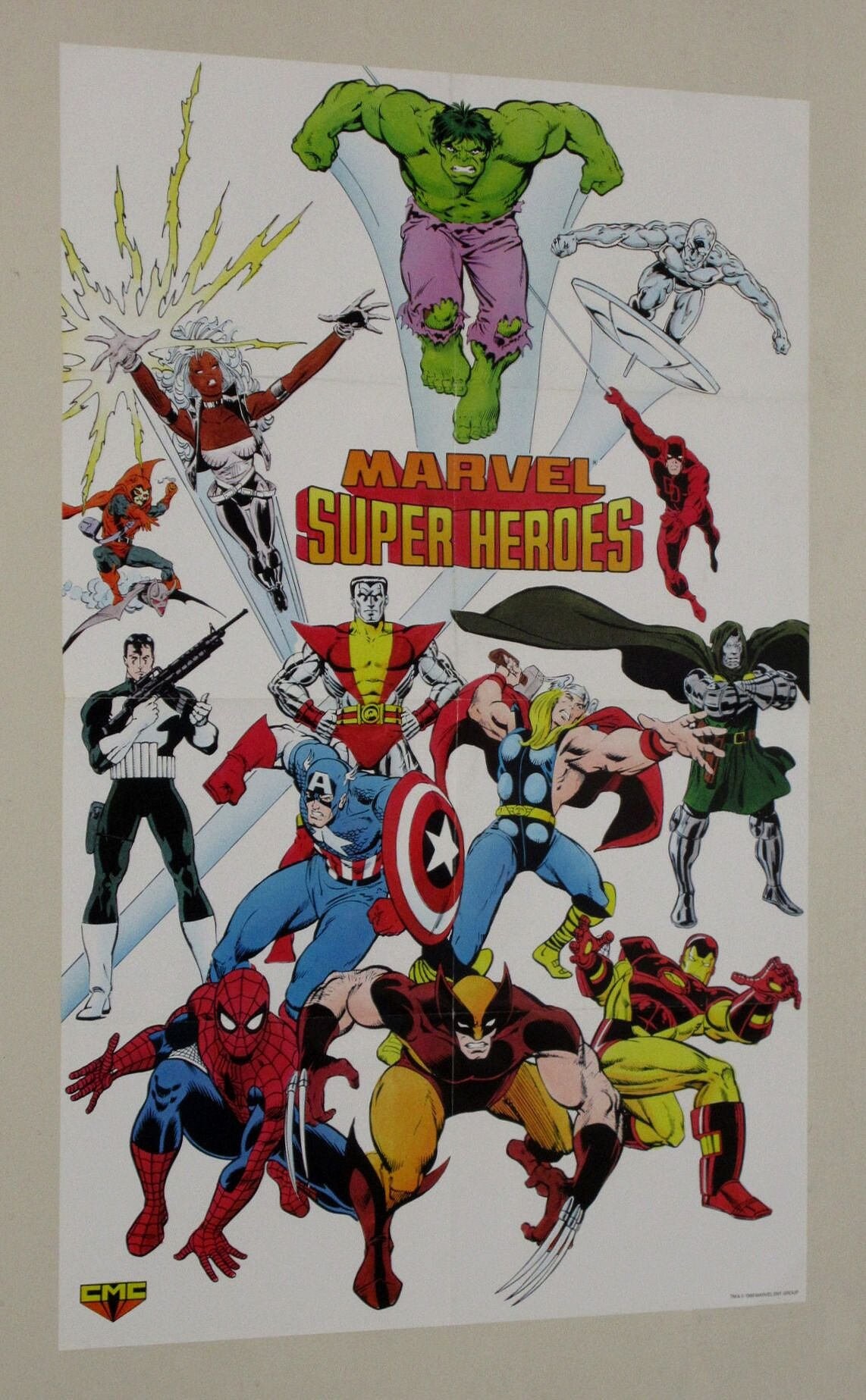 1989 Marvel Comics Poster Spider Man X Men Avengers Hulk Etsy