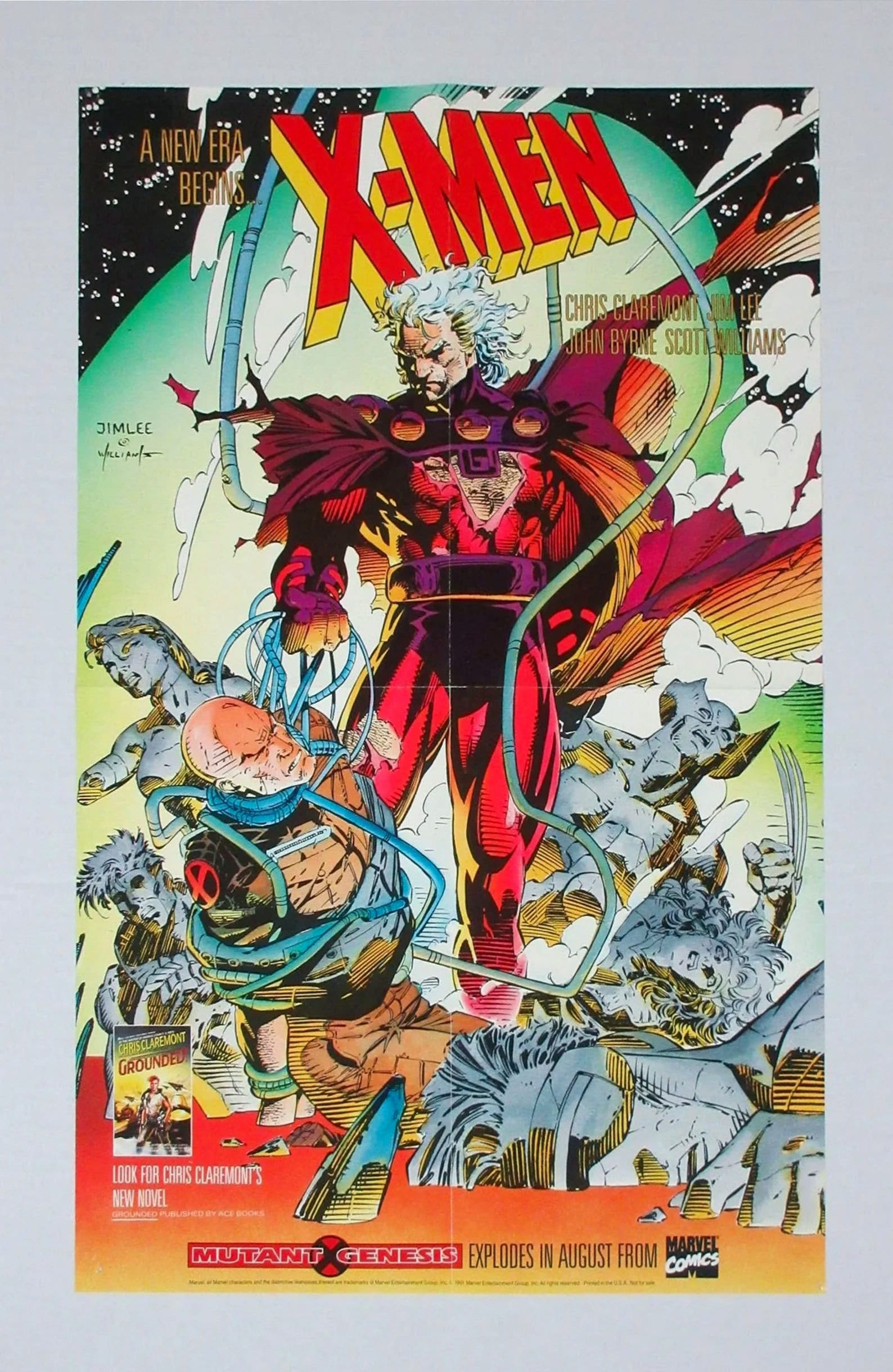 1991 Vintage Jim Lee X-men Poster! Original 22x14 Marvel Comics 1991 Vintage Jim Lee X-men Poster! Original 22x14 Marvel Comics
