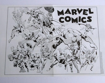 1989 Marvel 17x11" poster/brochure! Spider-man,Avengers,Iron Man,Thor,Daredevil,Defenders,Dr Strange,X-Men Beast comic pin-up poster/flyer