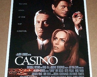 Official Universal Studios 17 by 11 Martin Scorsese Casino mob crime drama movie poster print pin-up:Robert De Niro, Sharon Stone, Joe Pesci