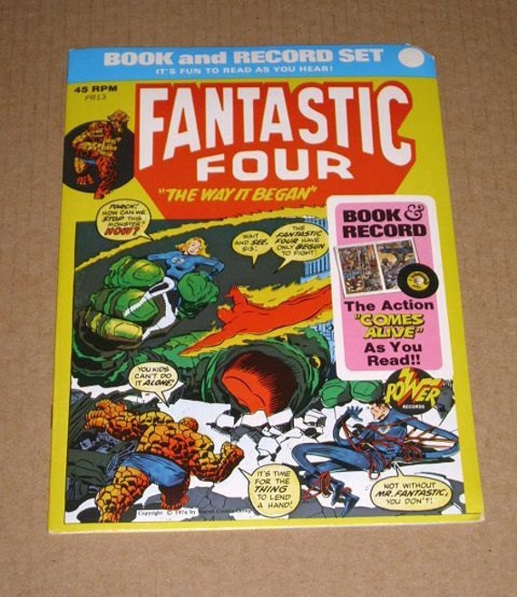 1974 Fantastic Four Book And Record Set Rare Vintage Etsy
