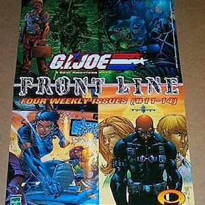 2003 GI Joe promo poster:Vintage original Hasbro 17x11 inch Image Comics Front Line comic book shop dealer window display promotional poster
