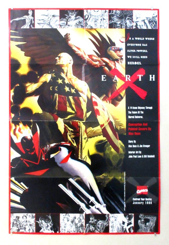 Marvel Earth X Poster, 1993 Comics 36x24