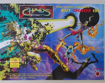 Rare vintage original 1994 Valiant Comics Chaos Effect 34 by 22 inch comic book shop promotional promo poster 1: 1990's/Shadowman/Dr Mirage