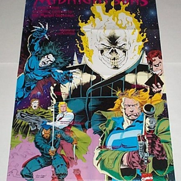 1992 Ghost Rider, Morbius, Blade the Vampire Slayer 34 by 22 inch Marvel Comics comic book promotional promo poster 1: 1990's Midnight Sons