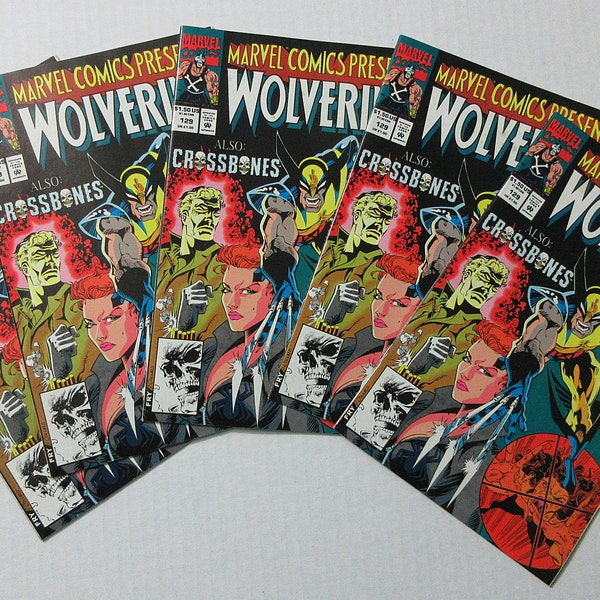 5 Copies of 1993 Marvel Comics Presents MCP issue 129 comic book: Wolverine,Ghost Rider,Black Widow,Iron Fist,Typhoid Mary,Crossbones,1990's