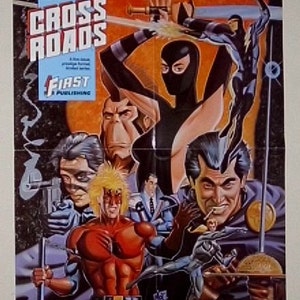 Original 1988 First Comics 22 by 17 comic book promotional promo poster 1:1980&#39;s Nexus, Jon Sable, Grimjack, Badger, American Flagg, Whisper