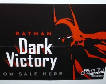 Vintage original 1999 Batman 22 by 17 inch Dark Victory DC Comics comic book shop promotional promo poster 1: Never for sale to the Public