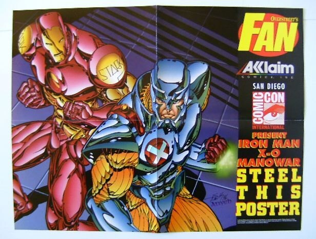 Vintage Original 1996 Invincible Iron Man X-O Manowar 22 by 17