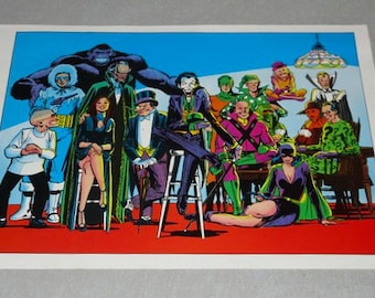 1978 foes of JLA poster pin-up! Original 1970&#39;s super-villains of JLA/Superman/Batman poster pinup:Catwoman/Joker/Lex Luthor/Riddler/Penguin