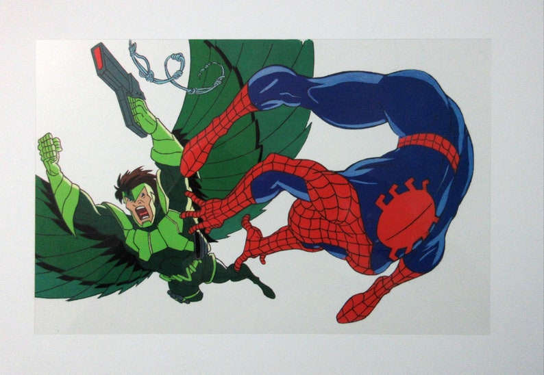 Film promotionnel original de la série télévisée d'animation Amazing Spider-man de 1994 : Cellule promotionnelle Marvel Comics Spiderman vs Vautour du film des années 1990 image 1