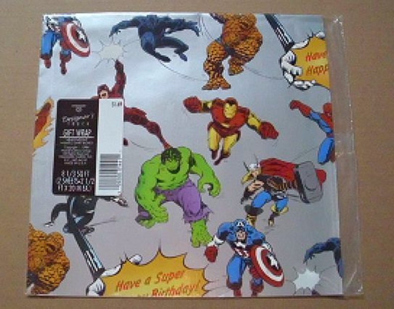 1984 Marvel Comics Party Gift Wrapping Paper Avengersblack Etsy