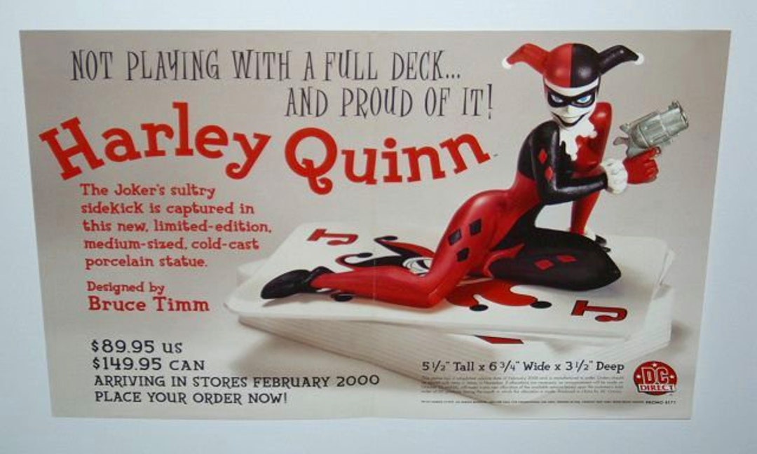 1999 Harley Quinn 17 by 11 Inch Vintage Original Comic Book Promotional  Promo Poster, Showing DC Comics Direct Statue: Jla,joker,batman Foe - Etsy