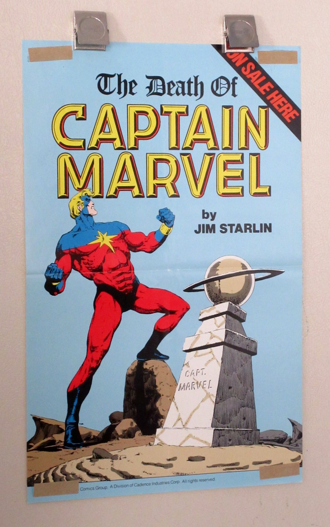 Original 1981 Death of Captain Marvel 17 X 11 Marvel Comics | Etsy
