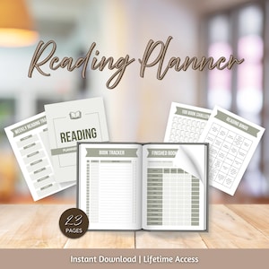 Planejador de leitura verde para impressão, diário de leitura para crianças, rastreador de leitura, rastreador de hábitos, registro de leitura, cartão de livro positivo, formato PDF e PNG