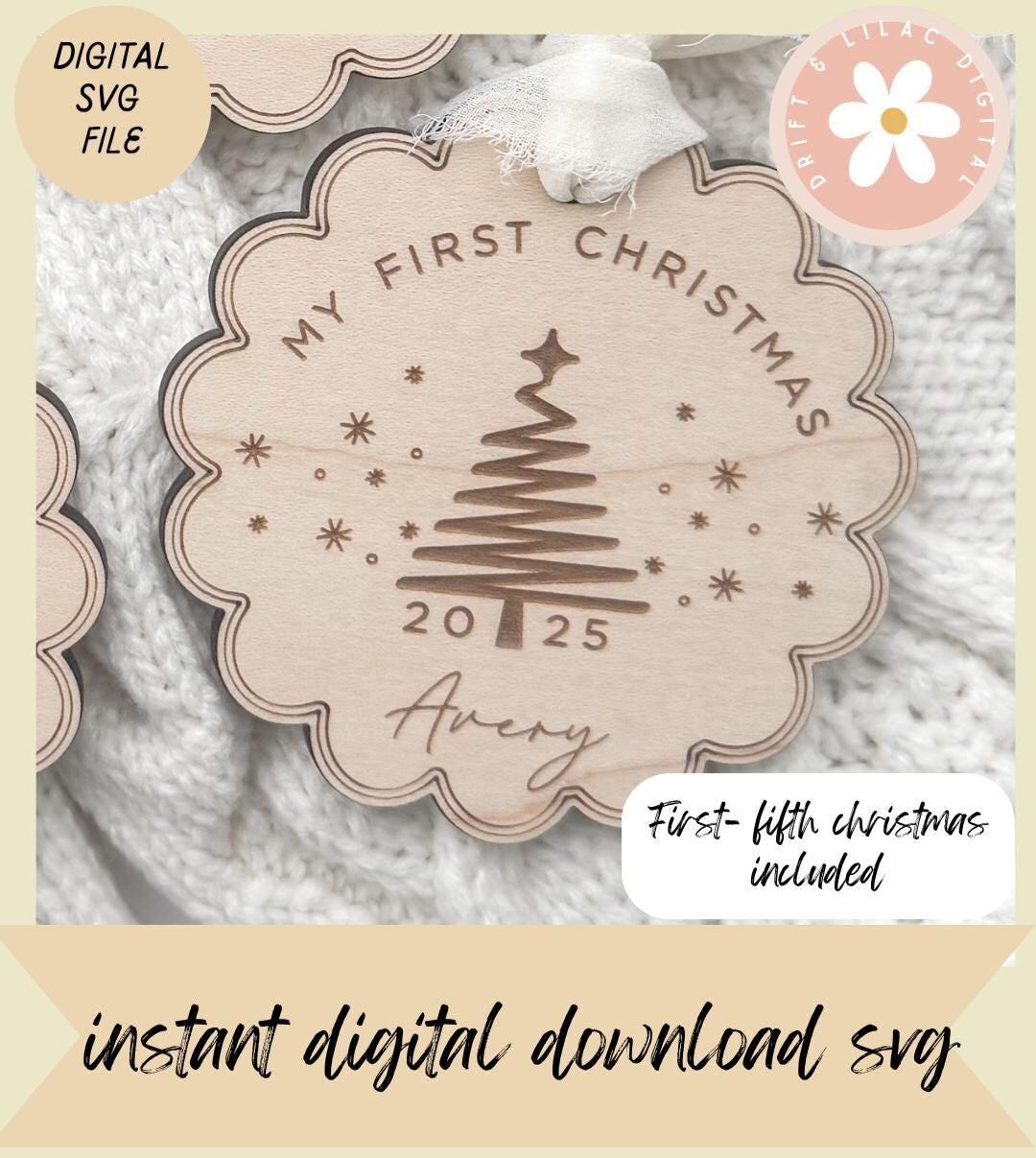 SVG Baby's First Christmas Ornament, First Christmas Ornament ...